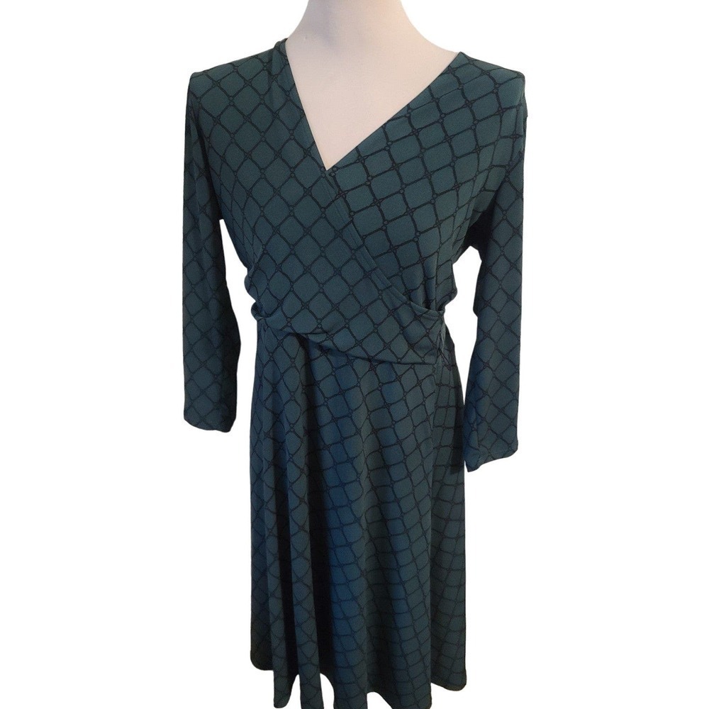 Leota faux wrap dress abstract